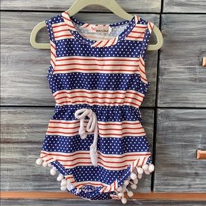 Red white and blue romper